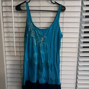 Blue Sleeveless Women's Top